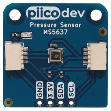 Our PiicoDev® Pressure Sensor is perfect for measuring barometric pressure or inferring altitude from air pressure.