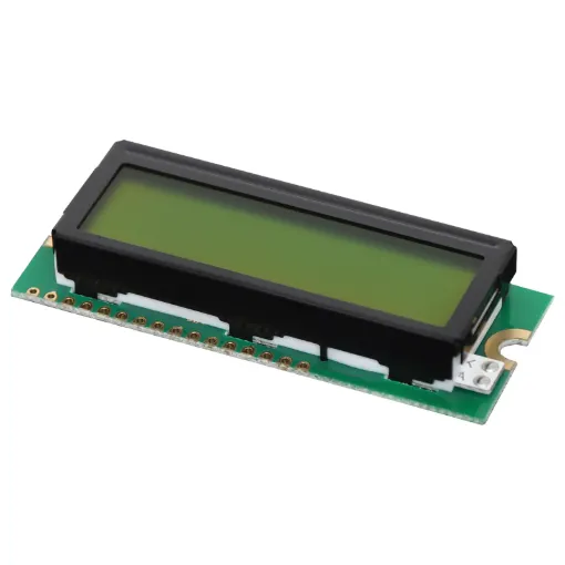 This compact LCD module has 96 inbuilt ASCII characters as well as 92 special letters and 8 custom characters, which can be displayed on a 16 character by 2 line screen. The module will hold the current input on the display using its own built in memory,