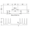 Picture of 84 x 24 x 28mm Low Profile TO-3P PCB Mount Heatsink