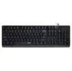 A compact keyboard with full numpad featuring laser carved keycaps for long term durability. Features multimedia control keys and USB type A connection. Ideal for general office usage. 