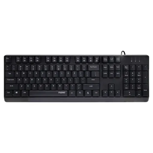 A compact keyboard with full numpad featuring laser carved keycaps for long term durability. Features multimedia control keys and USB type A connection. Ideal for general office usage. 