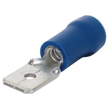 Blue 6.3mm Male Spade Crimp Pk 100