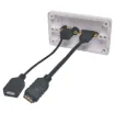 Flylead Wallplate fitted with HDMI and USB Type B. Ultra High Speed HDMI Cable. Supports 8K resolutions at 60Hz.