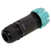 This waterproof IP68 3 pin connector features a screwless termination and locking connection to mating connectors (see P8651 for female version).