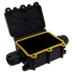 These weatherproof junction boxes with hinged lid offer secure protection for cable joins from moisture and dust ingress.