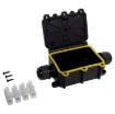 These weatherproof junction boxes with hinged lid offer secure protection for cable joins from moisture and dust ingress.