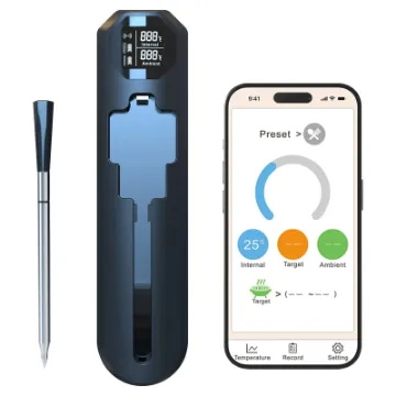 This smart wireless Bluetooth meat thermometer provides an easy way to monitor internal meat temperatures while cooking your favourite roast or smoked BBQ recipes.