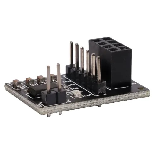 This module is a compact circuit board designed to simplify the integration of the NRF24L01+ or NRF24L01+PA+LNA wireless transceiver module with other electronic boards and project designs. 