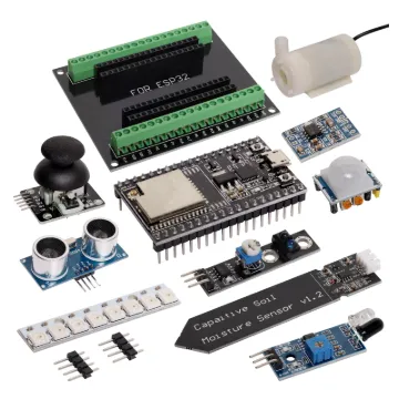 A handy collection of sensors, parts and prototyping boards to help you get started with ESP32 development. Using the included breakout board and accompanying breadboards, this kit can be used to create a variety of custom designed projects using the plentiful programming resources found online.