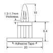 Picture of 6.4mm Self Adhesive PCB Support Pk 10