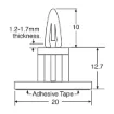 Picture of 12.7mm Self Adhesive PCB Support Pk 100
