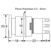 Picture of DPDT Round Green Momentary Pushbutton Switch