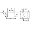 Picture of SPST Momentary SMD 4.3mm Tactile Switch