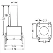 Picture of SPST Momentary PCB Mount 22mm Tactile Switch