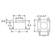 Picture of SPST Momentary PCB Mount 4.3mm Tactile Switch