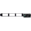 A rack mount bracket designed to accommodate four independent Merlaud zone decoders (A4872) in a 1RU space.