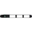 A rack mount bracket designed to accommodate four independent Merlaud zone decoders (A4872) in a 1RU space.