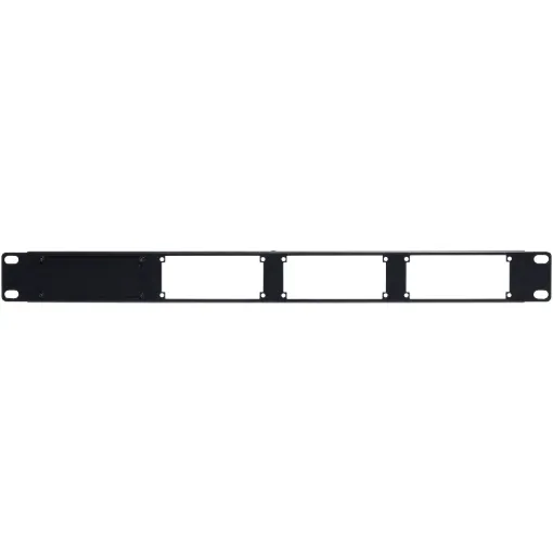 A blanking panel to fill unused spaces in the H5158 Merlaud zone decoder rack panel.