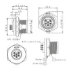 Picture of 6 Pin 5A Screw-On Female Chassis IP67 Waterproof Socket