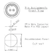 Picture of 2 Pin 5A Locking Male PCB IP67 Waterproof Plug