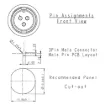 Picture of 3 Pin 5A Locking Male PCB IP67 Waterproof Plug