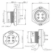 Picture of 4 Pin 5A Locking Male PCB IP67 Waterproof Plug