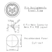 Picture of 6 Pin 5A Locking Male PCB IP67 Waterproof Plug