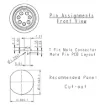Picture of 7 Pin 5A Locking Male PCB IP67 Waterproof Plug