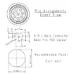 Picture of 8 Pin 5A Locking Male PCB IP67 Waterproof Plug