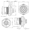 Picture of 8 Pin 5A Locking Male PCB IP67 Waterproof Plug