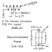 Picture of DE9 Female PCB 90 Deg. IP67 Rated