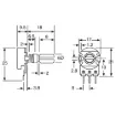 100k Log 18T Spline 16mm Single Horizontal PCB Pot