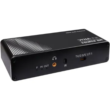 With the help of this audio extractor you can extract audio signals from any HDMI compliant source to digital optical or analog stereo audio outputs. It features both input and output of HDMI supporting video resolution up to 8K @ 50/60Hz or 4K @ 120Hz.