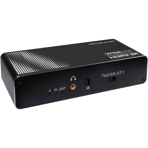 With the help of this audio extractor you can extract audio signals from any HDMI compliant source to digital optical or analog stereo audio outputs. It features both input and output of HDMI supporting video resolution up to 8K @ 50/60Hz or 4K @ 120Hz.