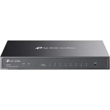 The TP-Link Omada SG2008 is an 8-Port Gigabit Smart Switch designed for small to medium-sized business networks. With eight Gigabit RJ45 ports, including one Power Device (PD) port, it delivers fast, stable wired connections for a variety of devices.