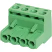 A 4 way terminal pre-printed with positive and negative markings for use with 100V line speakers. Screw terminal plugs with rising clamp type terminals.