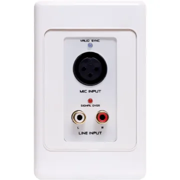 This XLR/RCA wallplate features a built-in Dante interface for easy audio input over Cat5e/6/7. Ideal for large venues, it connects mics or players directly to PA systems and fits Altronics dual cover plates.
