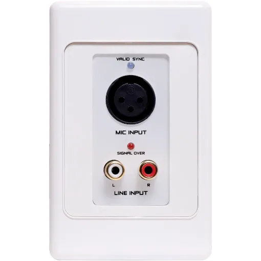 This XLR/RCA wallplate features a built-in Dante interface for easy audio input over Cat5e/6/7. Ideal for large venues, it connects mics or players directly to PA systems and fits Altronics dual cover plates.