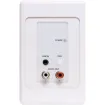 When paired via Bluetooth, this panel converts stereo audio to Dante over CATx with an RJ-45 connection.