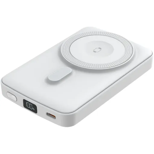 This wireless charging battery bank allows you to charge your phone wirelessly and more conveniently as you simply place your Qi - enabled smartphone on the powerbank. Also features wireless watch charging.