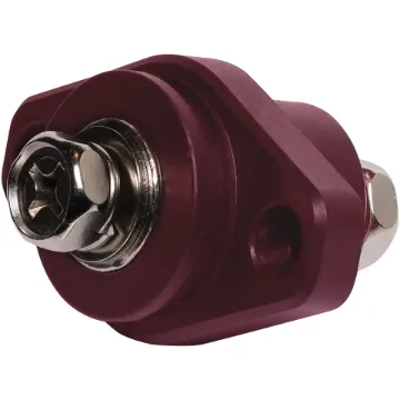 This M8 Red Pass Through Terminal Post is a heavy duty stainless steel post that is mounted on a moulded plastic base. 48V DC max.