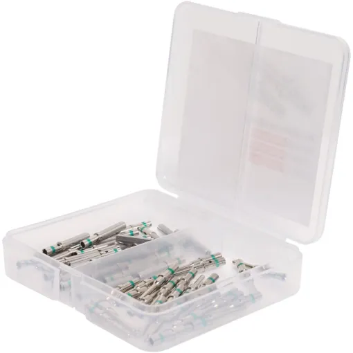 Pack of 25 spare pins and 25 spare sockets to suit Deutsch DT series connectors.