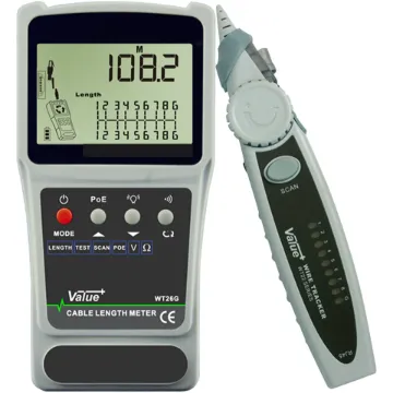 This compact handheld cable verifier features a USB rechargeable lithiumion battery for easy recharge on the go. It verifies the length and integrity of coaxial and UTP data/telephone cabling. It's wiremap system detects short circuits, split pairs and cable length up to 400m.