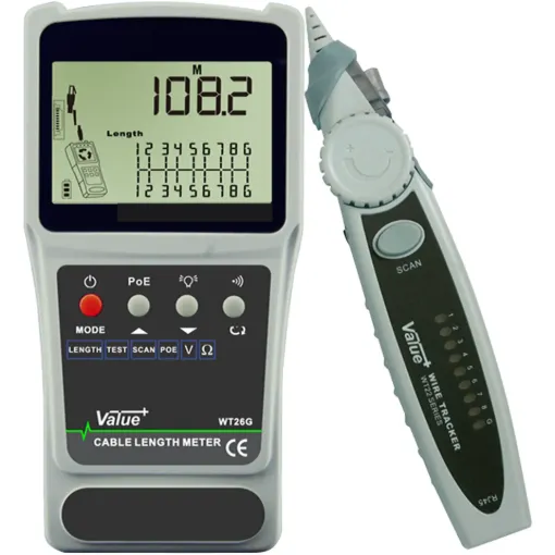 This compact handheld cable verifier features a USB rechargeable lithiumion battery for easy recharge on the go. It verifies the length and integrity of coaxial and UTP data/telephone cabling. It's wiremap system detects short circuits, split pairs and cable length up to 400m.