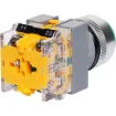 Heavy Duty Green 22mm Momentary Push Button Switch activates only while pressed and returns to its original position when released.