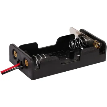 Dual AA Plastic battery holder with fly leads and on/off lever.