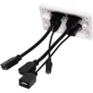 Wallplate fitted with 3.5mm Audio Jack, USB Type B & 2 x HDMI connections. 150mm fly leads on rear.