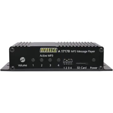 The A 1717B is an MP3 based message player housed in a compact flange mount aluminium enclosure and offers playback of four MP3 tracks.