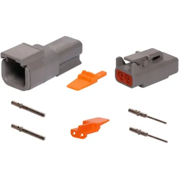 Pluggable connectors for automotive and industrial wiring. DE-DTM2-1/10, genuine Deutsch brand.