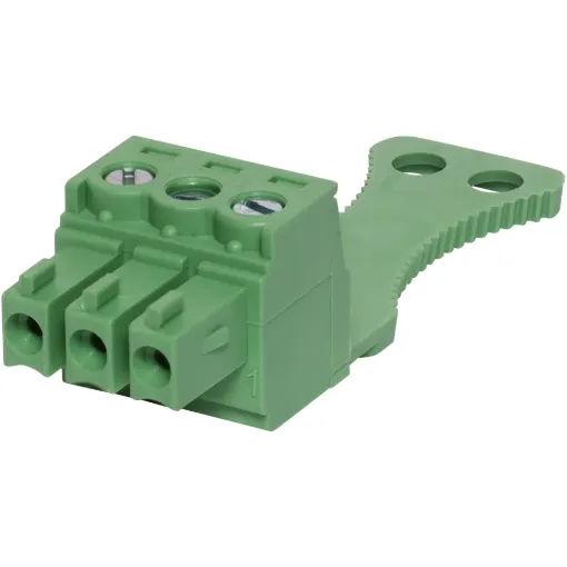 Screw Terminal Plug with strain relief. Rated 8A at 300V. Cable hole entry size up to 0.2~1.5mm² (24 ~16AWG).